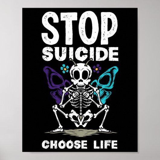 Stop Zelfmoord Kies Leven Zelfmoord Bewustzijn Poster (Voorkant)
