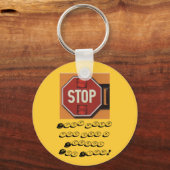 Stoparm, stop als je een schoolbusteken ziet. sleutelhanger (Voorkant)
