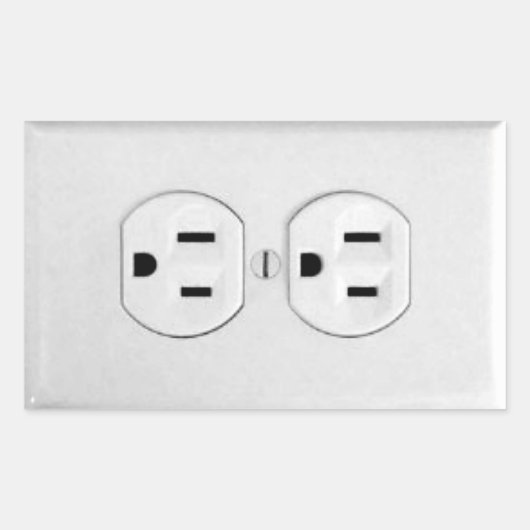 stopcontact rechthoekige sticker (Voorkant)