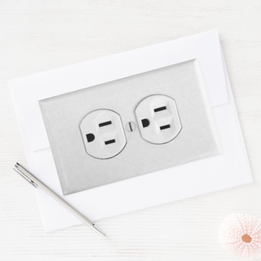 stopcontact rechthoekige sticker (Envelop)