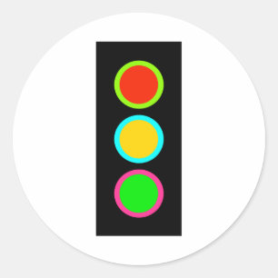 stopcontact van verkeerssignaal - stoplicht stopco ronde sticker