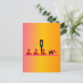 Stoplight met Heart Caravan, Dreamweaver Backgroun Briefkaart (Staand voorkant)