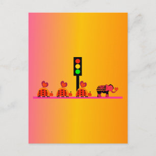 Stoplight met Heart Caravan, Dreamweaver Backgroun Briefkaart