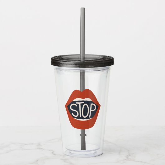 Stoppen Acryl Drinkbeker (Voorkant)