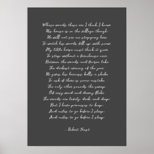 Stoppen bij Bossen op een sneeuwavond, Robert Fros Poster