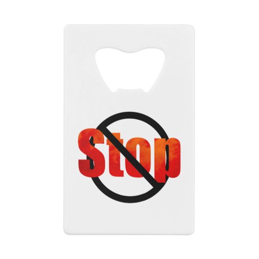 Stoppen Creditkaart Flessenopener (Voorkant)