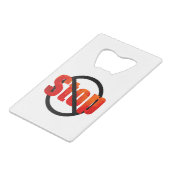 Stoppen Creditkaart Flessenopener (Voorkant Gekanteld)