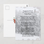 Stoppen door Bossen Snowy Evening Robert Frost Poe Briefkaart (Voorkant / Achterkant)