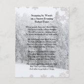 Stoppen door Bossen Snowy Evening Robert Frost Poe Briefkaart (Voorkant)