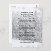 Stoppen door Bossen Snowy Evening Robert Frost Poe Briefkaart (Voorkant / Achterkant)