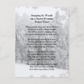 Stoppen door Bossen Snowy Evening Robert Frost Poe Briefkaart (Voorkant)