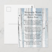 Stoppen door Bossen Snowy Evening Robert Frost Poe Briefkaart (Voorkant / Achterkant)