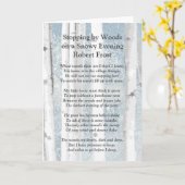 Stoppen door Bossen Snowy Evening Robert Frost Poe Kaart (Gele Bloem)