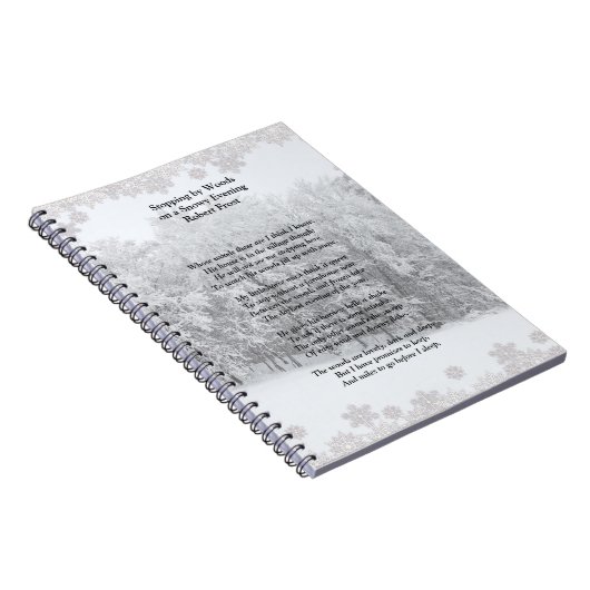 Stoppen door Bossen Snowy Evening Robert Frost Poe Notitieboek (Rechterzijde)