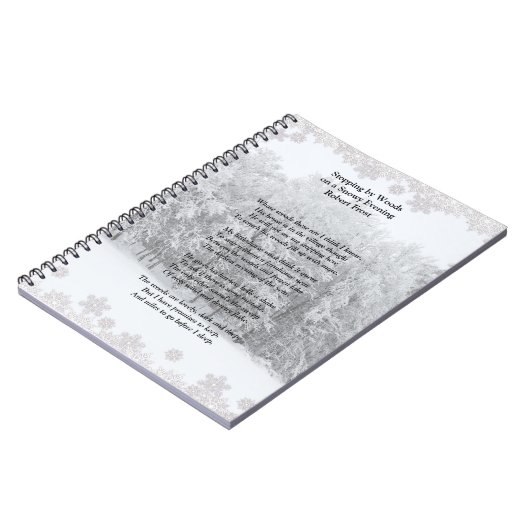 Stoppen door Bossen Snowy Evening Robert Frost Poe Notitieboek (Linkerzijde)