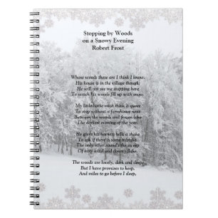 Stoppen door Bossen Snowy Evening Robert Frost Poe Notitieboek