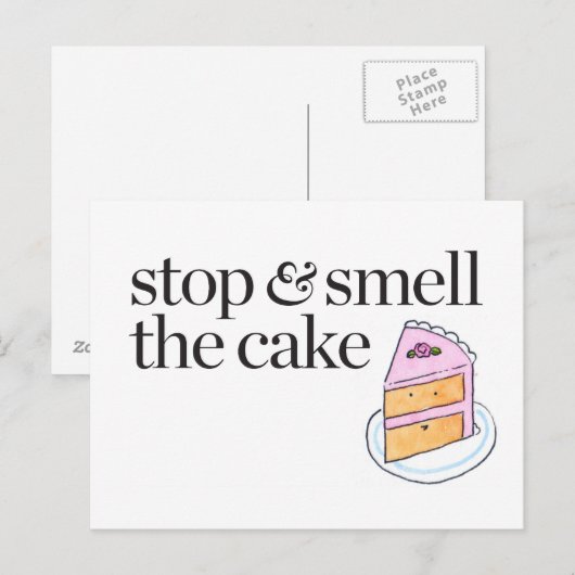 Stoppen en roken de Cake Briefkaart (Voorkant / Achterkant)