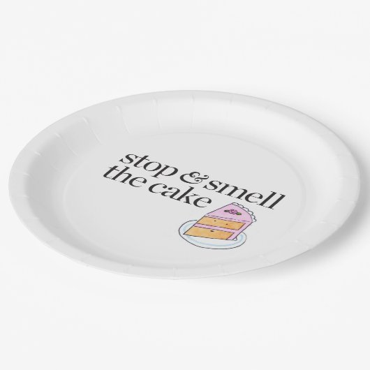 Stoppen en roken de Cake Papieren Bordje (Gekanteld)