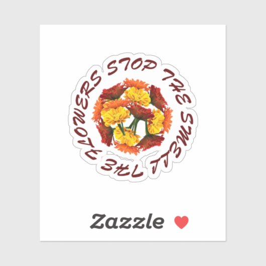 stoppen en ruiken de bloemen sticker (Vel)