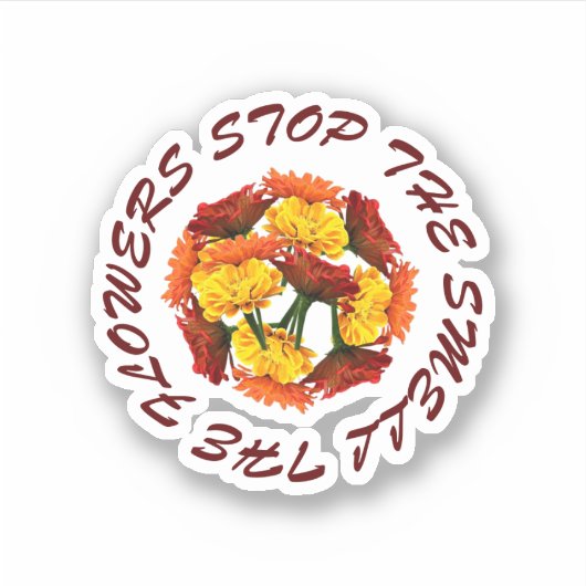 stoppen en ruiken de bloemen sticker (Voorkant)