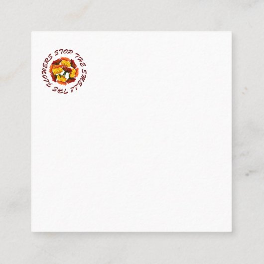 stoppen en ruiken de bloemen vierkante visitekaartje (Achterkant)