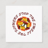 stoppen en ruiken de bloemen vierkante visitekaartje (Voorkant)