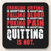 Stoppen is niet acceptabel - Workout Motivatie Drankjes Onderzetter (Voorkant)