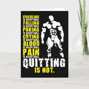 Stoppen is niet acceptabel - Workout Motivatie Kaart