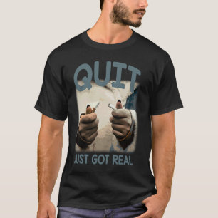 Stoppen is nu echt humoristische niet-roken uitspr t-shirt