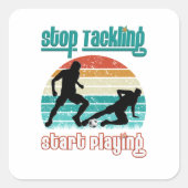 Stoppen met afspelen van begin afspelen vierkante sticker (Voorkant)
