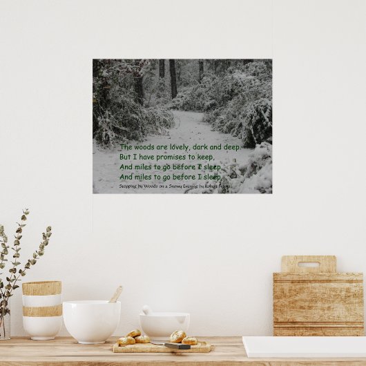 Stoppen met Bossen sneeuw Poster (Keuken)