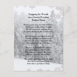 Stoppen met Bossen Snowy Evening Robert Frost Poem Briefkaart