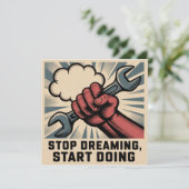 Stoppen met dromen, beginnen met doen kaart (Staand voorkant)