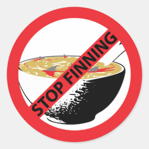 STOPPEN MET HET VINDEN VAN SHARKS RONDE STICKER