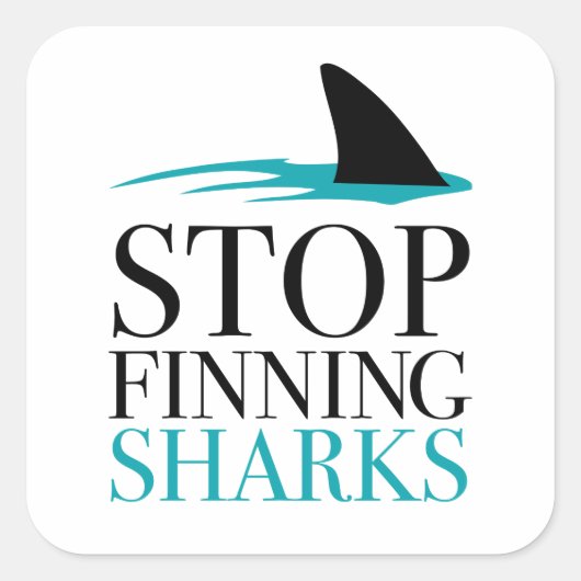 STOPPEN MET HET VINDEN VAN SHARKS VIERKANTE STICKER (Voorkant)
