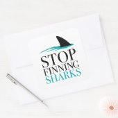 STOPPEN MET HET VINDEN VAN SHARKS VIERKANTE STICKER (Envelop)