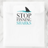 STOPPEN MET HET VINDEN VAN SHARKS VIERKANTE STICKER (Tas)