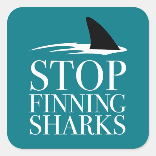 STOPPEN MET HET VINDEN VAN SHARKS VIERKANTE STICKER (Voorkant)