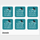 STOPPEN MET HET VINDEN VAN SHARKS VIERKANTE STICKER (Vel)
