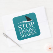 STOPPEN MET HET VINDEN VAN SHARKS VIERKANTE STICKER (Envelop)
