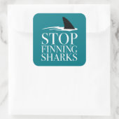 STOPPEN MET HET VINDEN VAN SHARKS VIERKANTE STICKER (Tas)