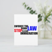 stoppen met illegale immigratie briefkaart (Staand voorkant)