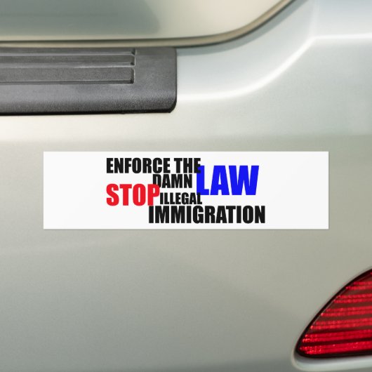 stoppen met illegale immigratie bumpersticker (Op auto)