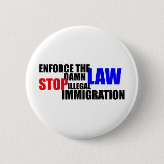 stoppen met illegale immigratie ronde button 5,7 cm