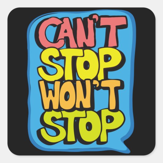 Stoppen met kantelstop vierkante sticker (Voorkant)