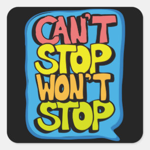 Stoppen met kantelstop vierkante sticker