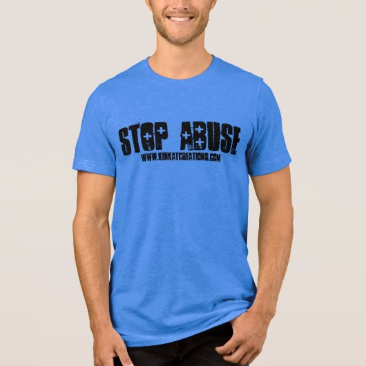 Stoppen met misbruik Tri-Blend shirt (Voorkant)