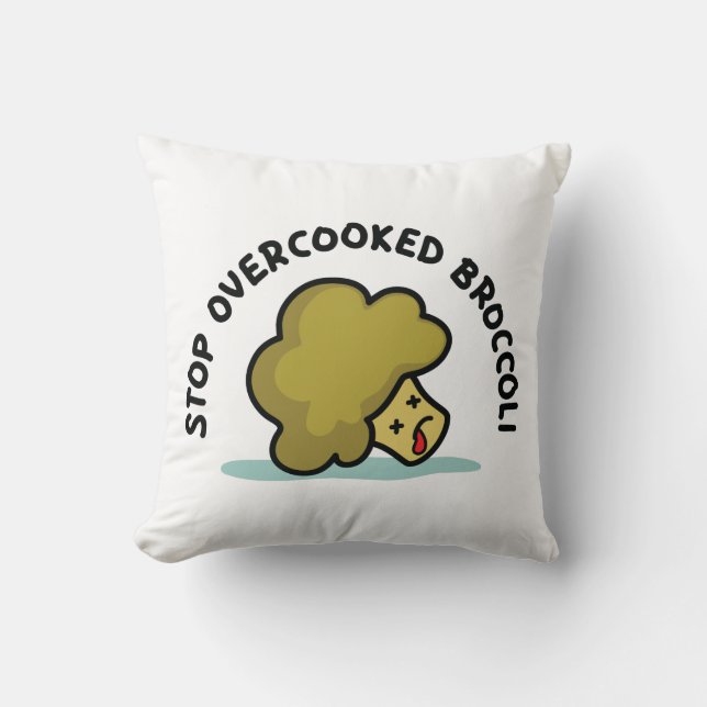 Stoppen met overgekookte broccoli kussen (Voorkant)
