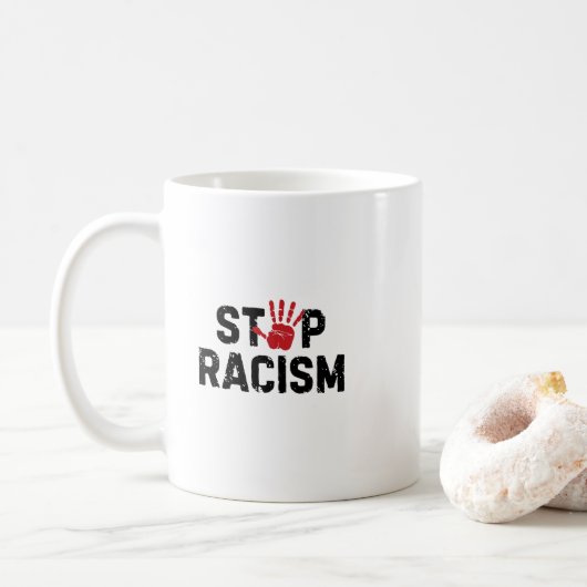 stoppen met racisme koffiemok (Met donut)