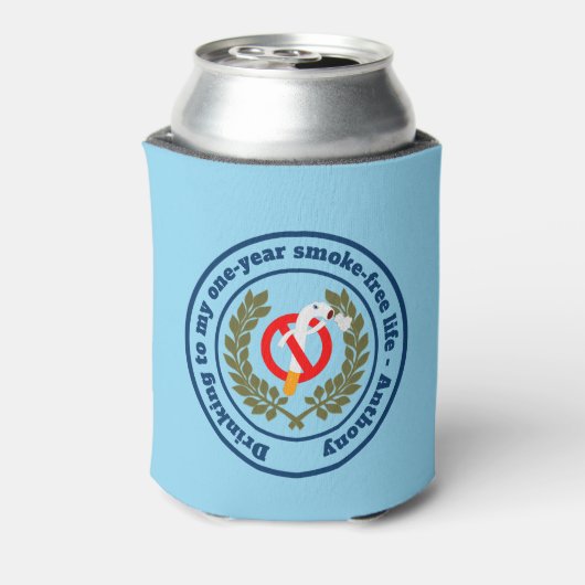 Stoppen met roken milestone-beloning blikjeskoeler (Blikje Achterkant)